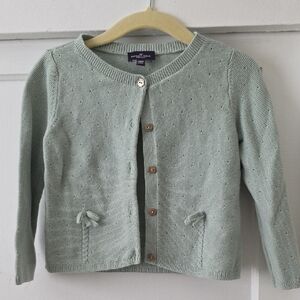 Kids' Light Green Cardigan Sweater